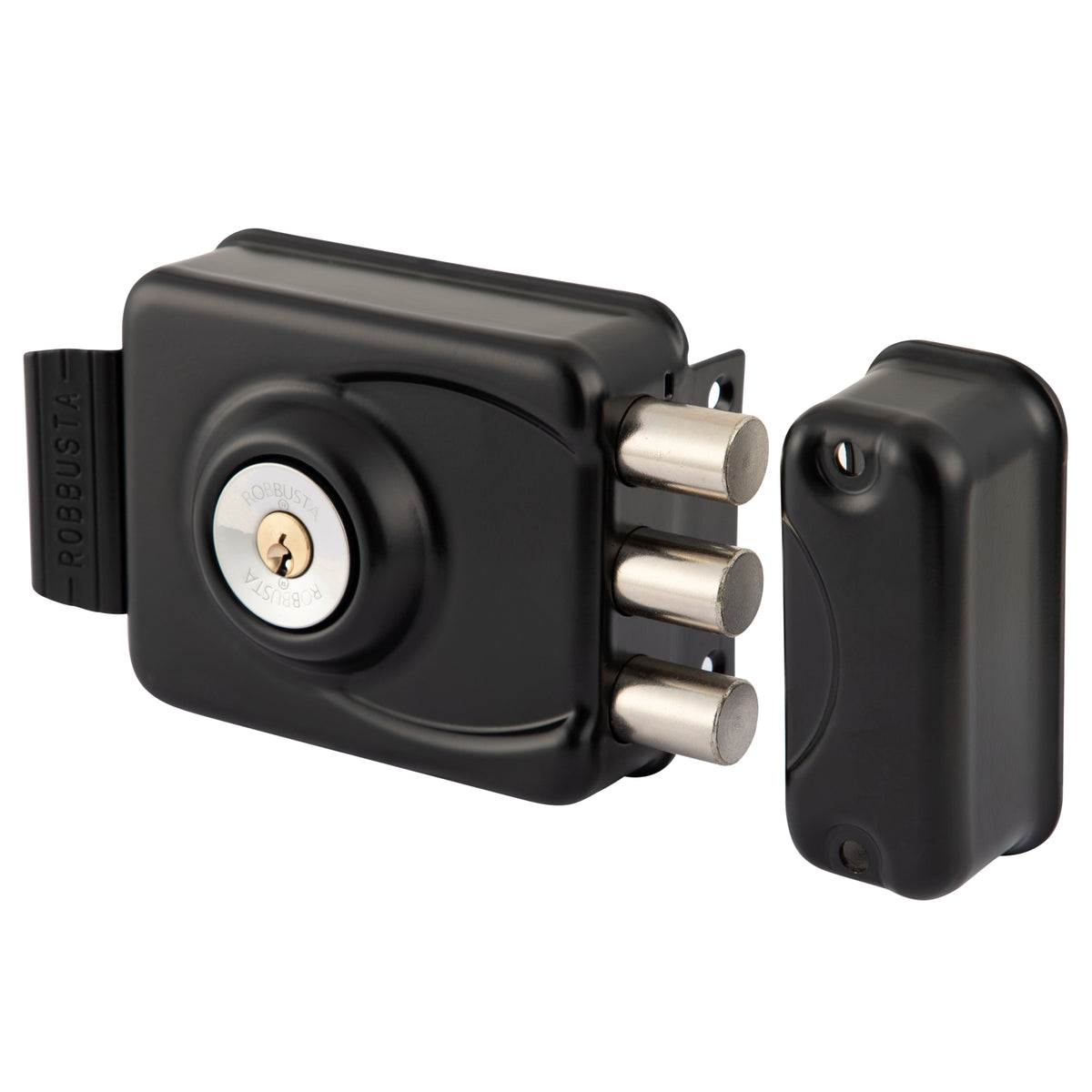 CERRADURA SOBREPONER ROBBUSTA 7400 3 PITONES NEGRA