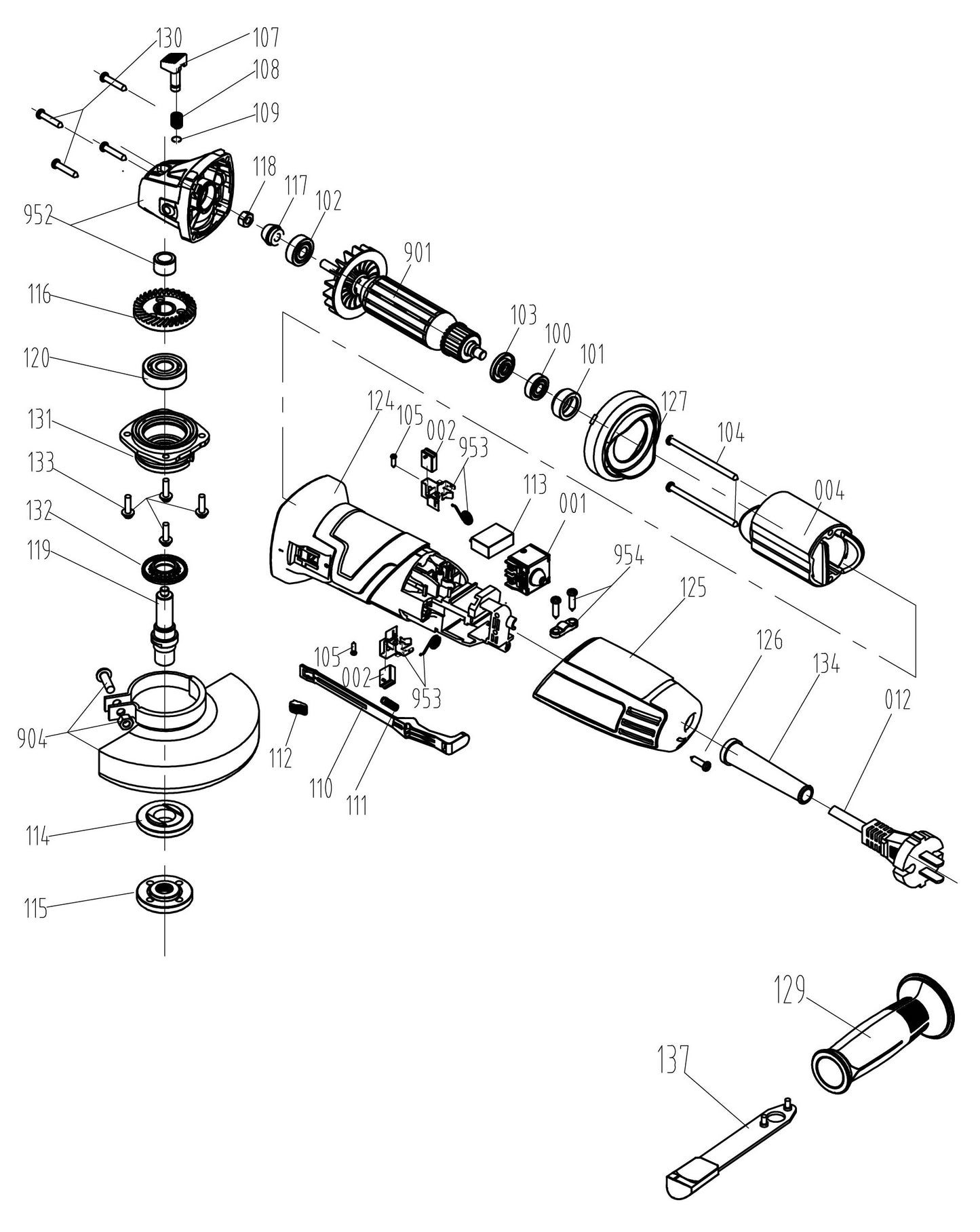 ESMERIL ANGULAR EINHELL 4 1/2 750W ELECTRICO