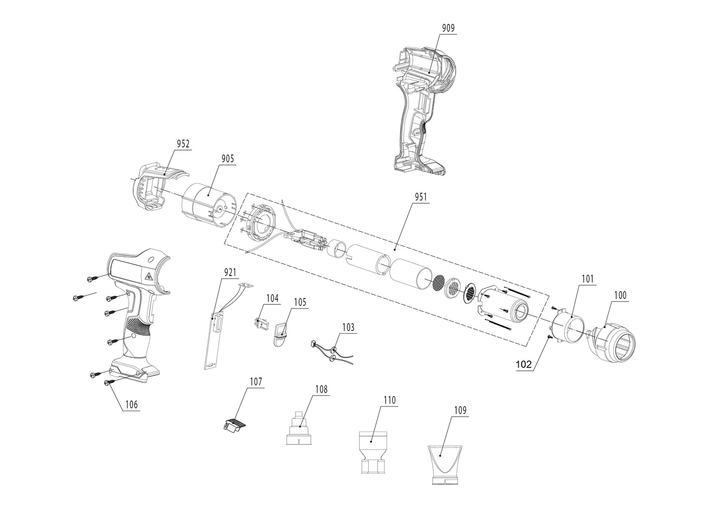 PISTOLA DE CALOR INALÁMBRICA 18V 200l/min EINHELL TE-HA 18