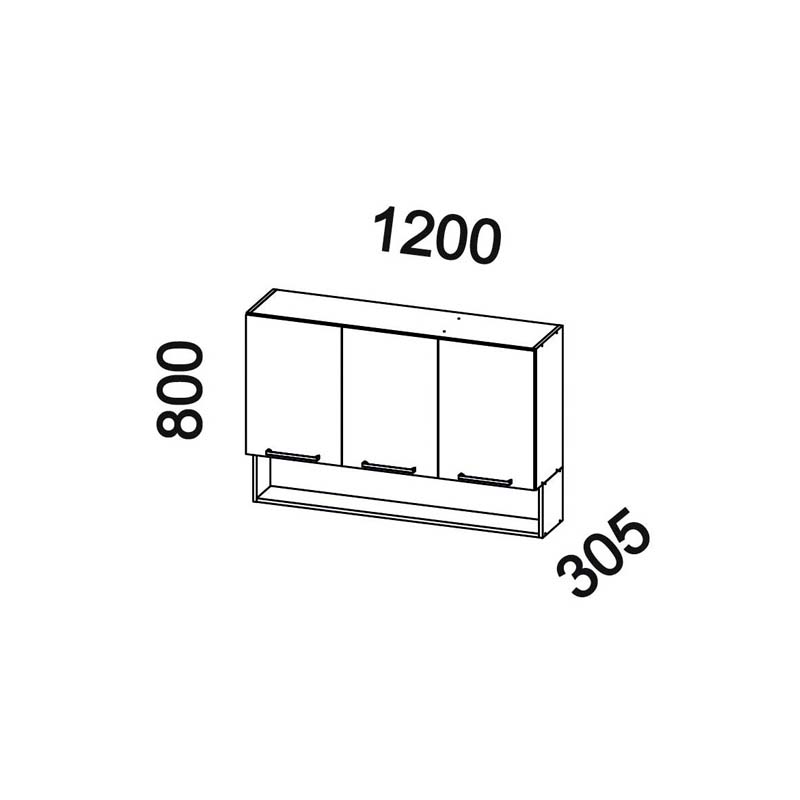 MUEBLE MURAL CON NICHO 120 X 80 X 30.5CM BLANCO DUSCHY