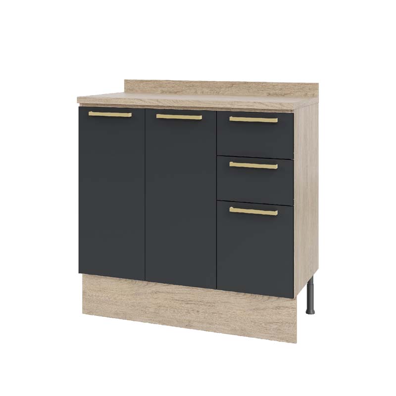 MUEBLE BASE CON CUBIERTA 105 X 92 X 52CM GRAFITO DUSCHY