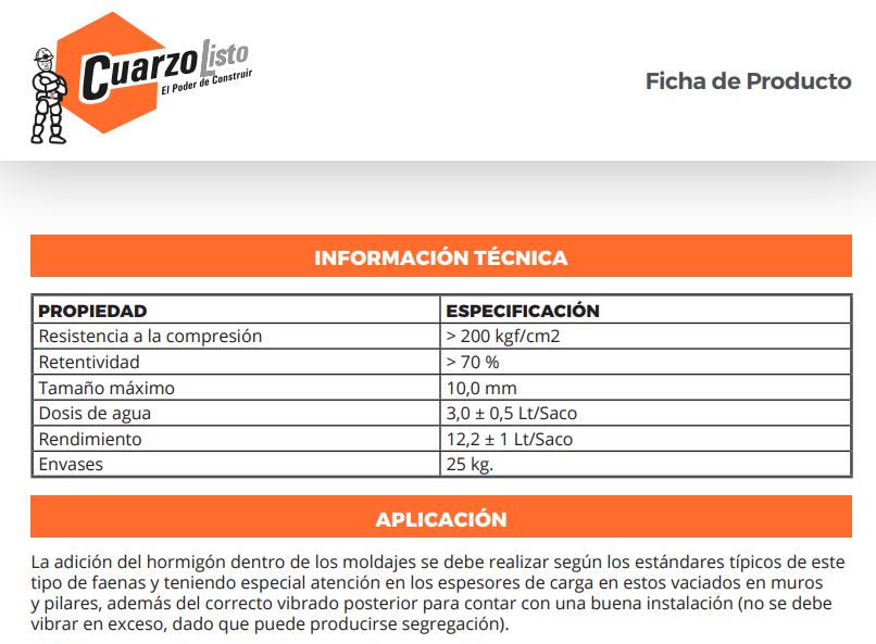 MORTERO H20 25KG CUARZOLISTO