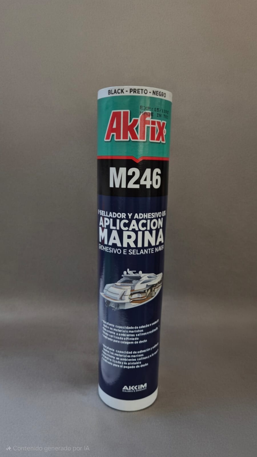 SELLO POLIURETANO APLICACIONES MARINAS NEGRO 310ML AKFIX