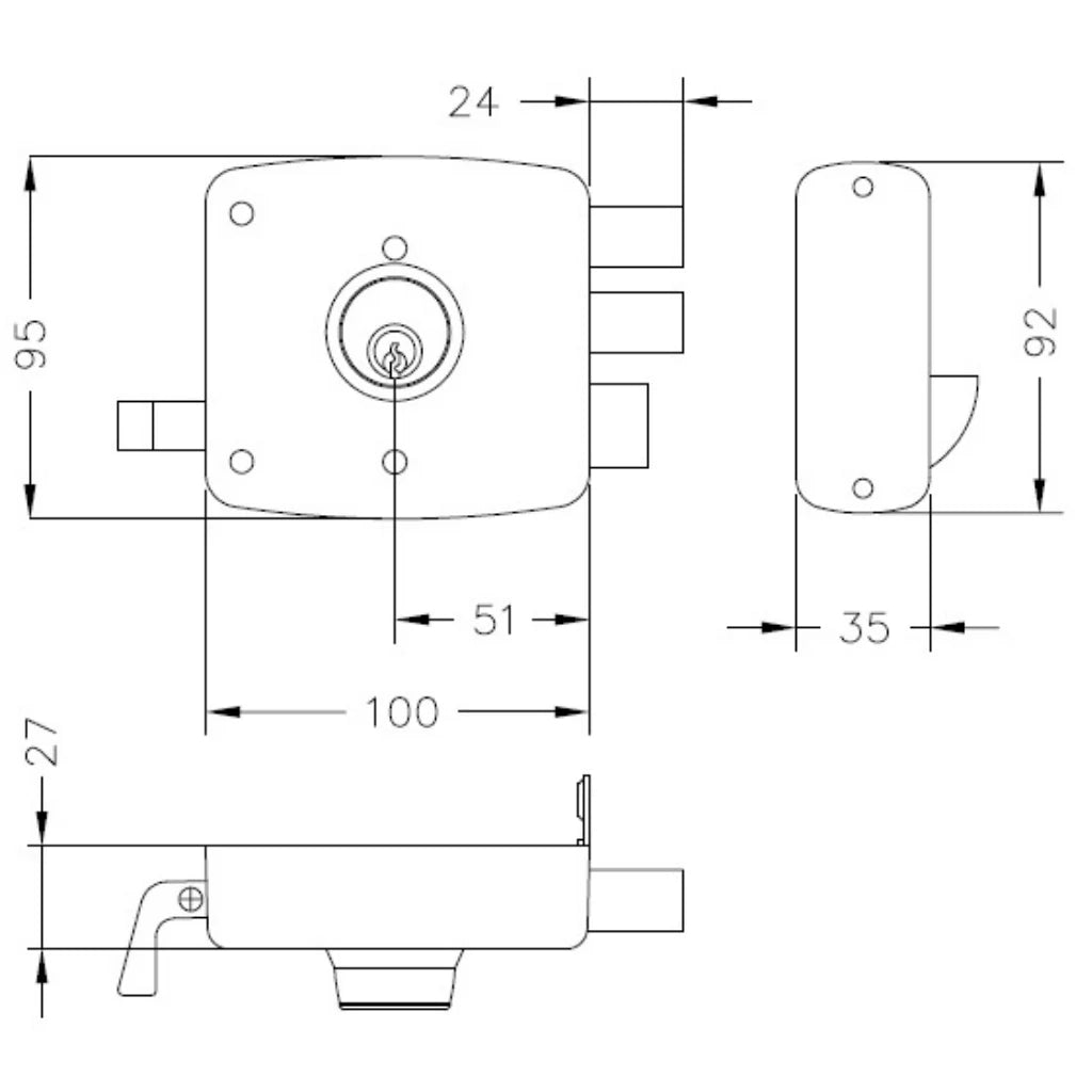CARRADURA BANDERA CON CAJA POLI