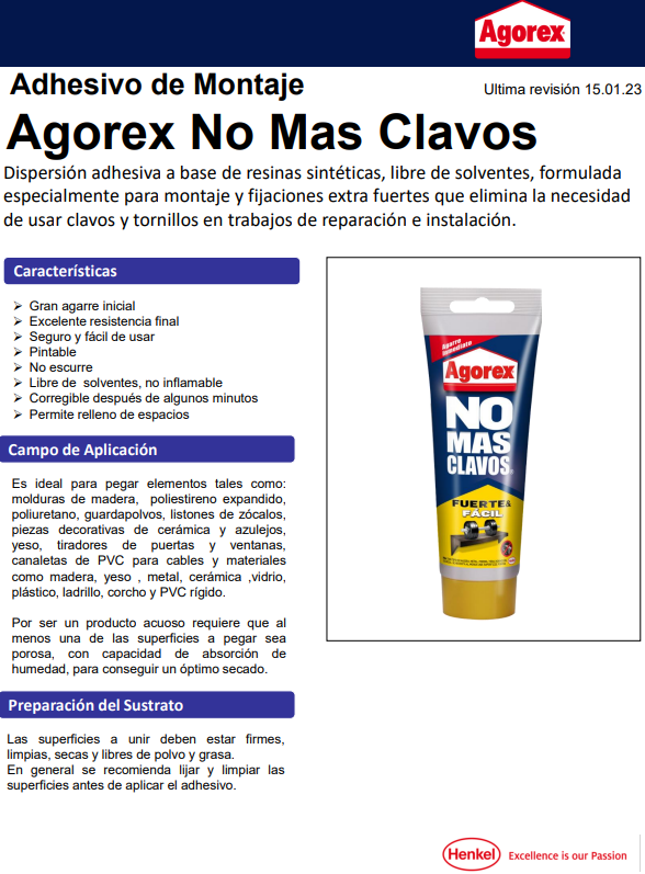 AGOREX NO MAS CLAVOS 100 GRS