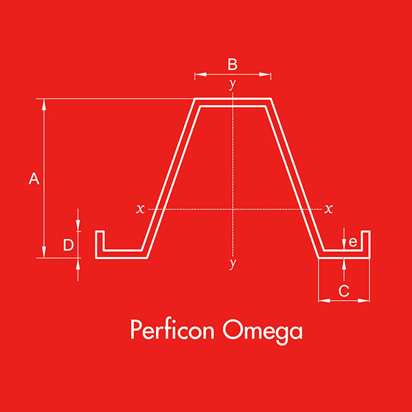 PERFIL GALVANIZADO OMEGA (TECHO) 35 X 38 X 15 X 8 X 0.85 X 6 MT