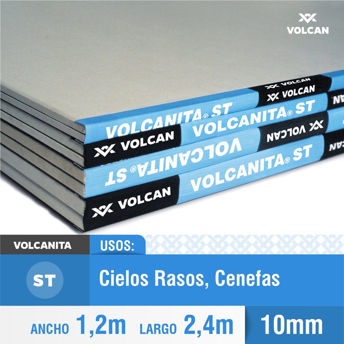 PLANCHA YESO CARTON 10MM 1.20X2.40mts