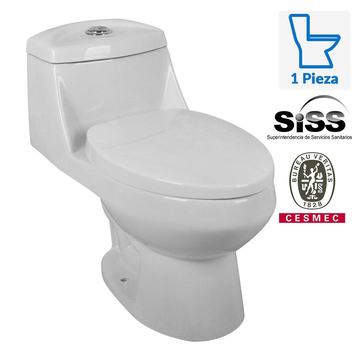 Sanitario One Piece a Piso 30,5 cm 6 Litros Vinciny Blanco