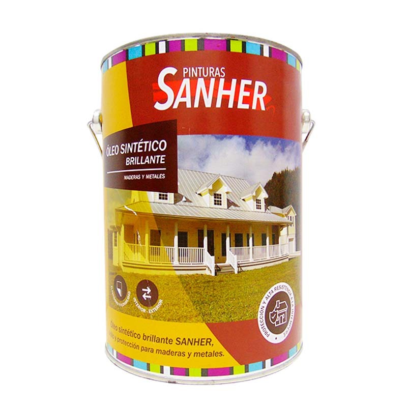ÓLEO BRILLANTE ROJO LADRILLO 1GL SANHER