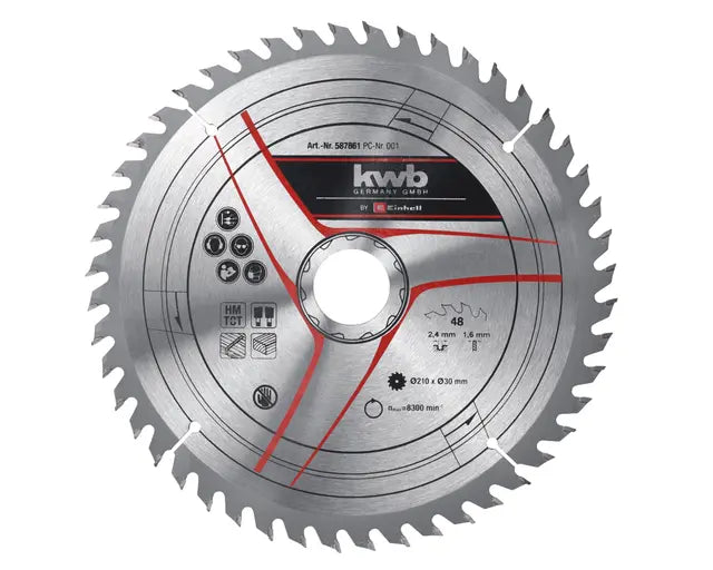 DISCO SIERRA CIRCULAR 210X30MM 48 DIENTES KWB