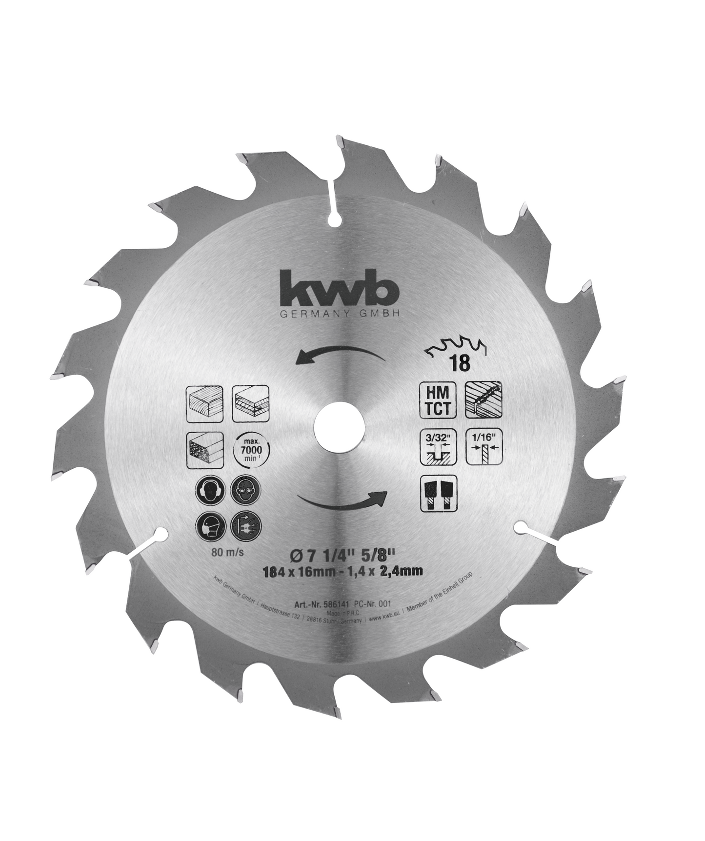 DISCO SIERRA CIRCULAR 7 1/4 18 DIENTES KWB