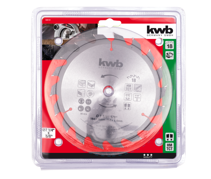 DISCO SIERRA CIRCULAR 7 1/4 18 DIENTES KWB