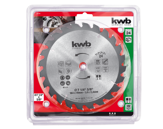 DISCO SIERRA CIRCULAR 7 1/4 24 DIENTES KWB