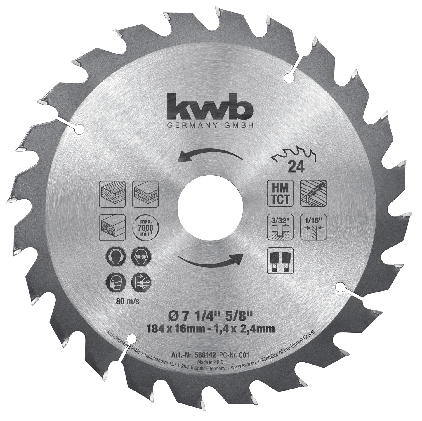 SET 2 DISCO SIERRA CIRCULAR 7 1/4 24 DIENTES KWB