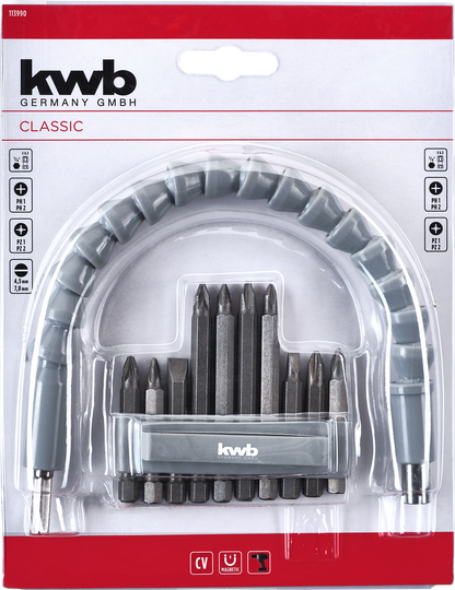 SET 10 PUNTAS CON EJE FLEXIBLE KWB