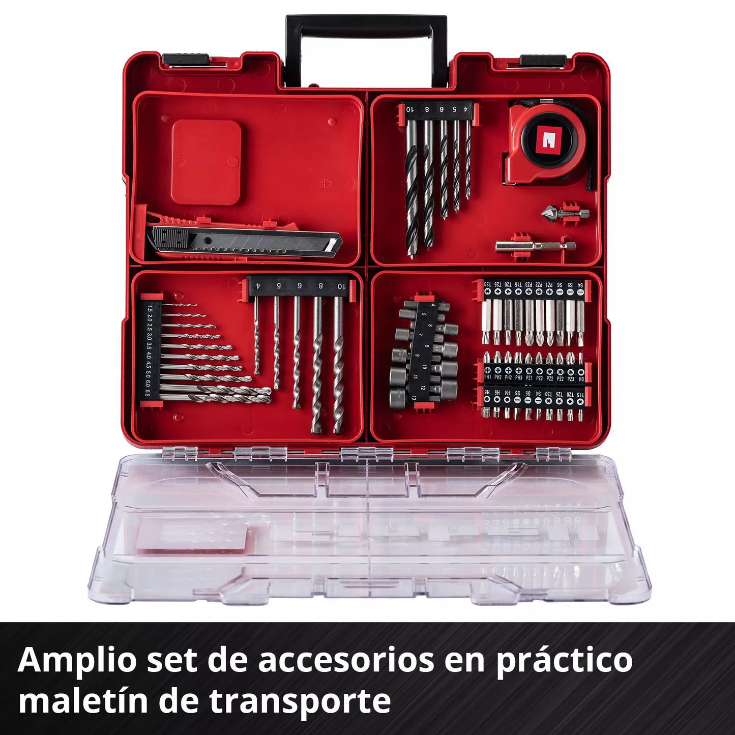 TALADRO PERCUTOR INALAMBRICO KIT 64 ACCESORIOS EINHELL TEC-CD 18/40
