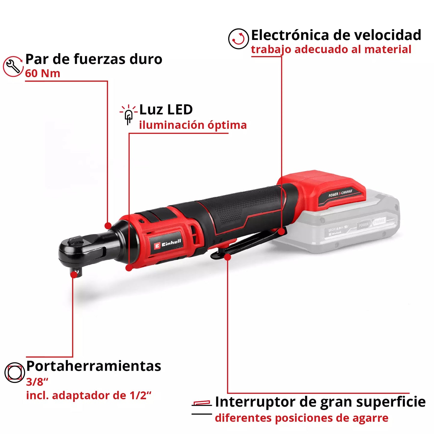 LLAVE CHICHARRA INALAMBRICA 18V 60Nm EINHELL TE-RW 18/60