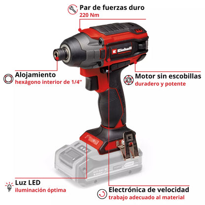 ATORNILLADOR DE IMPACTO INALAM. EINHELL 18V 220NM TP-CI 18/220