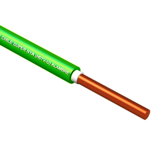 ALAMBRE GENLIS NYA 2.5 MM VERDE H07V-U 10 MT