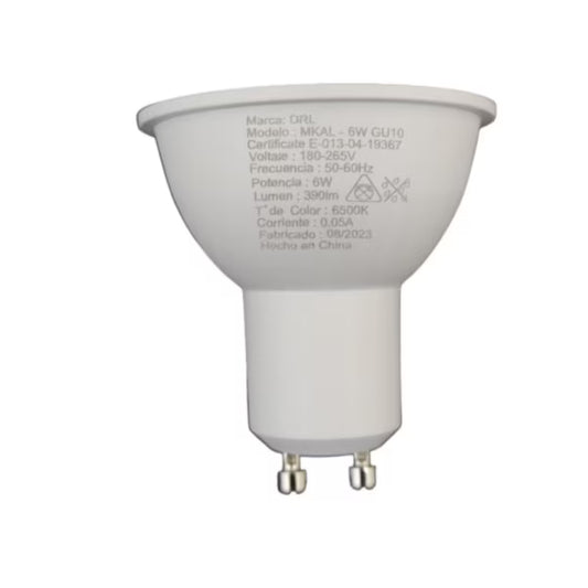AMPOLLETA LED H.P 6W GU10 LUZ DIA 390 LUMENES