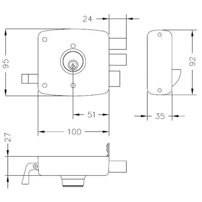 CARRADURA BANDERA CON CAJA POLI