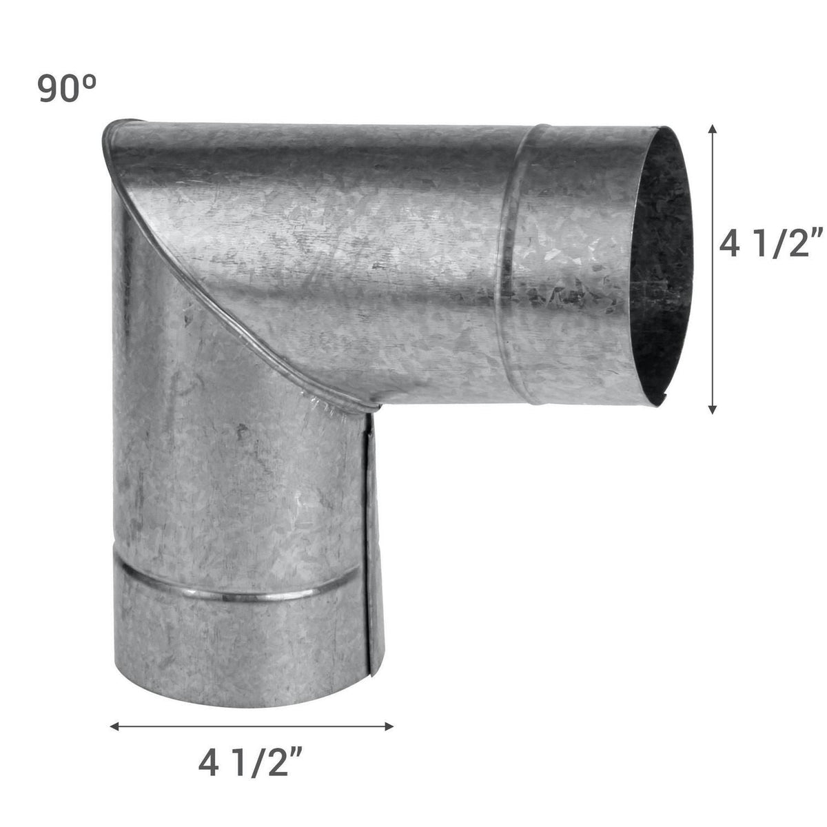 Codo galvanizado 90 grados 4 1/2 pulgadas, imagen referencial