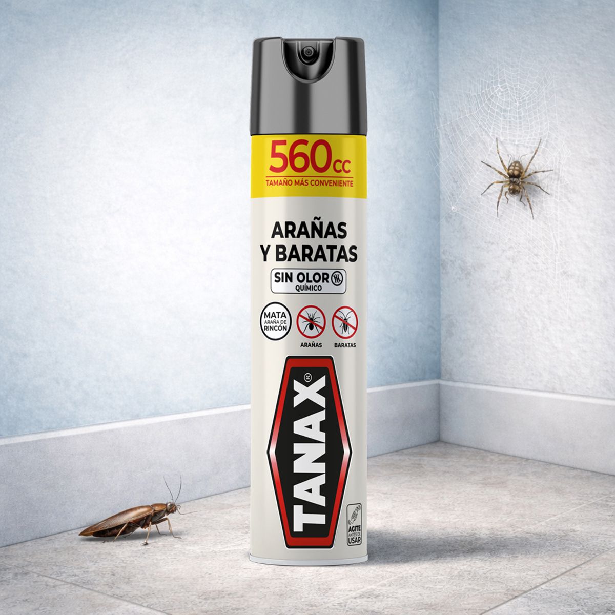 TANAX INSECTICIDA AEROSOL ARAÑAS Y BARATAS SIN OLOR 560 CC
