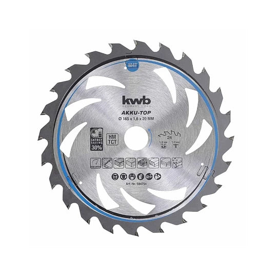 DISCO SIERRA CIRCULAR 165X20MM 24 DIENTES KWB