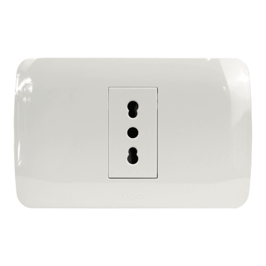ENCHUFE PLACA BLANCA 10/16A LEXO