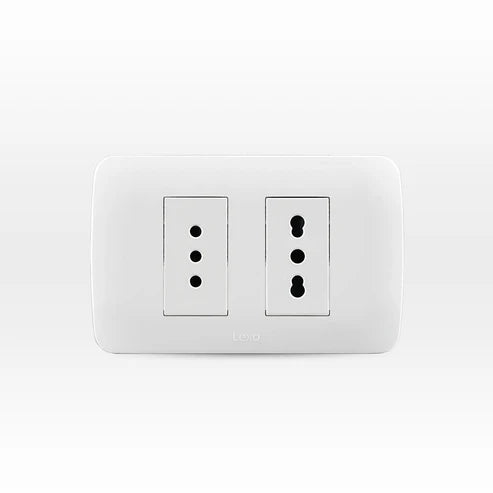 ENCHUFE PLACA BLANCA 10A + 10/16A LEXO