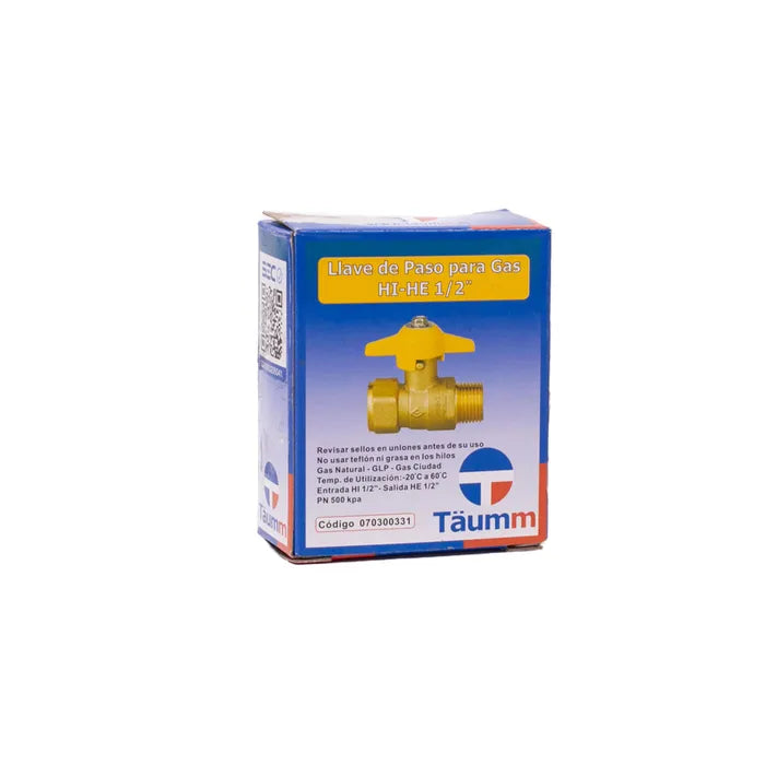 LLAVE PASO GAS HI-HE 1/2" TAUMM