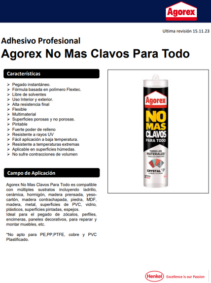AGOREX NO + CLAVOS PARA TODO CARTUCHO 446GR