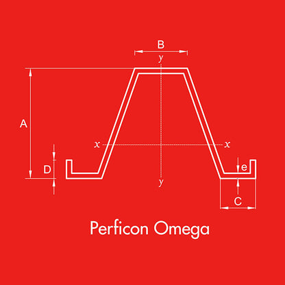 PERFIL GALVANIZADO OMEGA (TECHO) 35 X 38 X 15 X 8 X 0.85 X 6 MT