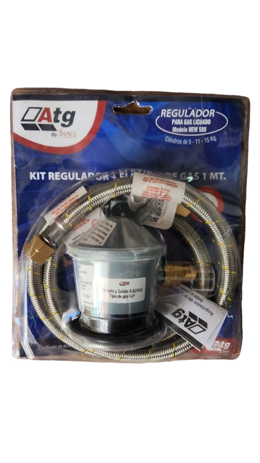 REGULADOR DE GAS C/ FLEXIBLE 1MT