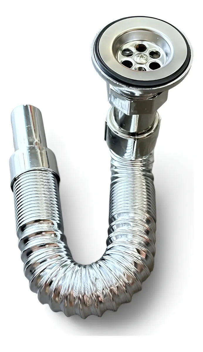 SIFON CORRUGADO LAVAPLATO 1-1/2 C/DESAGUE X 75 CTS