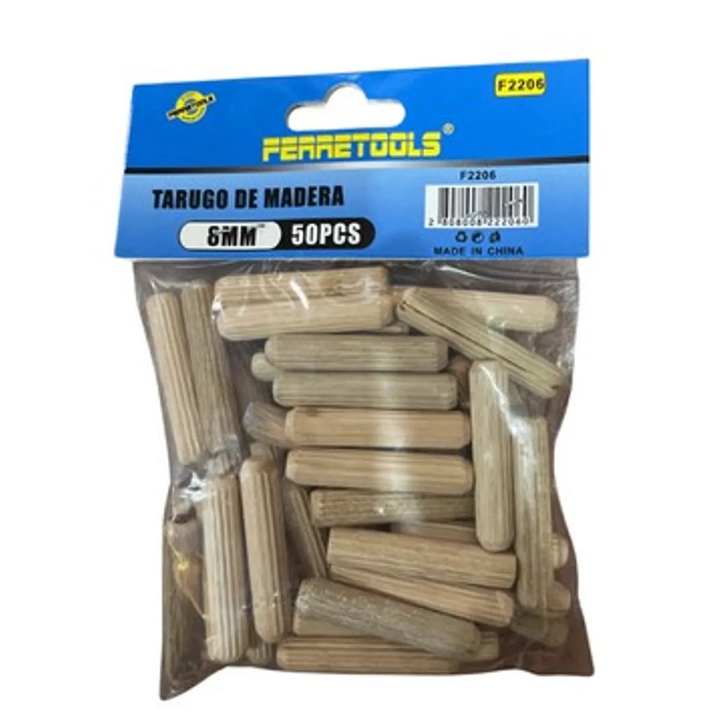 TARUGO MADERA 8MM BOLSA 50UN