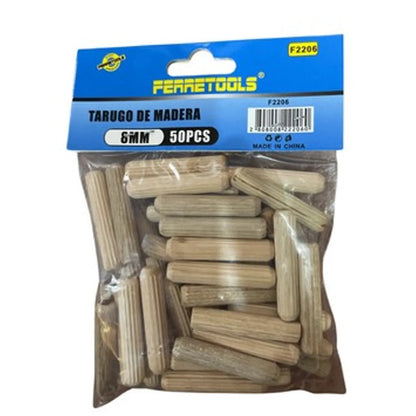 TARUGO MADERA 8MM BOLSA 50UN