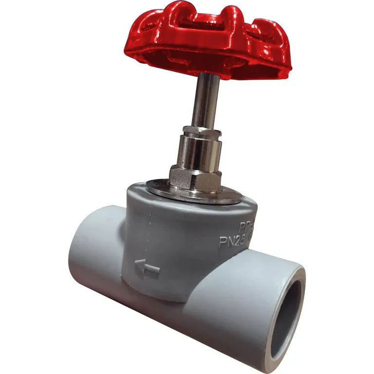 VALVULA PPR MANILLA ROJA 20MM