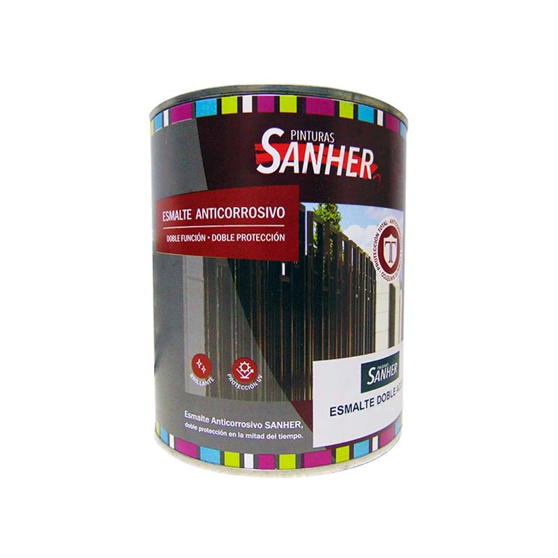 PINTURA DOBLE ACCIÓN NEGRO 1/4GL SANHER