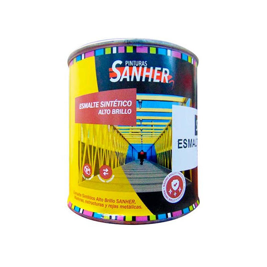 ESMALTE SINTÉTICO NEGRO 400CC SANHER