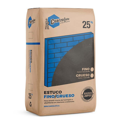 MORTERO ESTUCO GRUESO 25 KG CUARZOLISTO