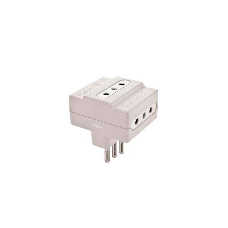 ADAPTADOR TRIPLE BLANCO 10A 2P+T