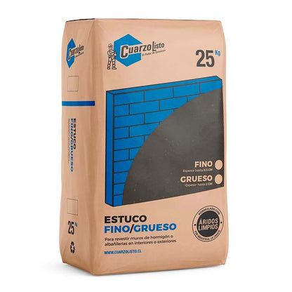 MORTERO ESTUCO FINO 25 KG CUARZOLISTO