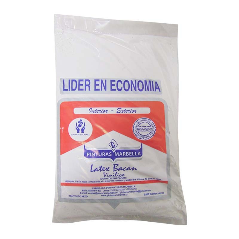 LÁTEX BOLSA BLANCO 2.6KG MARBELLA