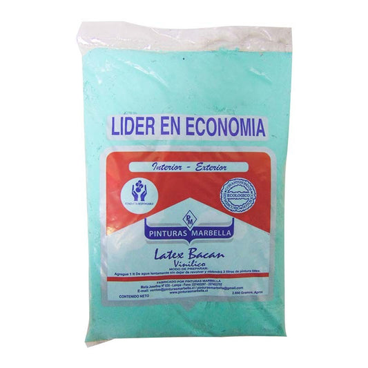 LÁTEX BOLSA VERDE AGUA 2.6KG MARBELLA