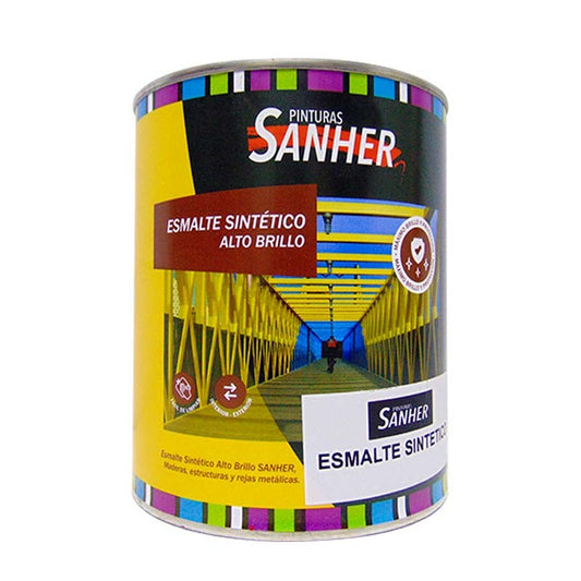 ESMALTE SINTÉTICO NEGRO 1/4GL SANHER