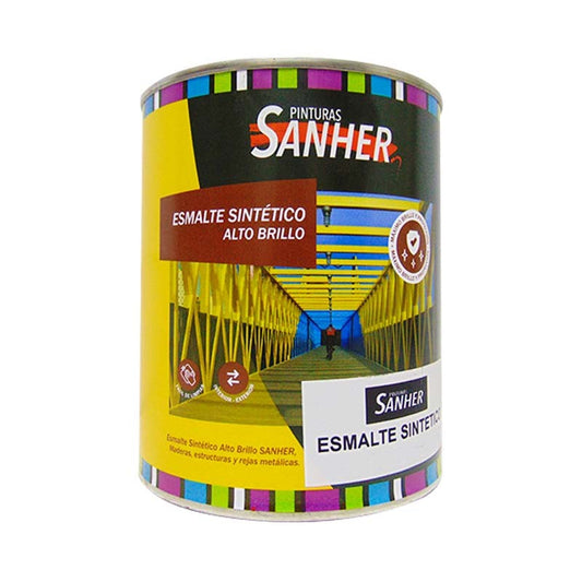 ÓLEO BRILLANTE ROJO LADRILLO 1/4GL SANHER